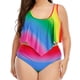 thumbnail image 4 of Traje de baño OAVQHLG3B Store cómodo con volantes y degradado dividido estampado arcoíris, 4 of 4