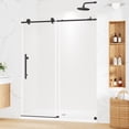 thumbnail image 2 of MORDEER 56-60"W x 75"H Frameless Shower Door in Black with 1/4" Clear Sgcc Certified Tempered Glass, Explosion-Proof Film, Stainless Steel Top Rail, 2 of 11
