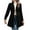 Black, variant on Women's Lapel Wool Blend Wrap Coat Long Sleeve Button Down Cotton Jackets Casual Cotton Lightweight Tunic Tops Outwear (L, Black)