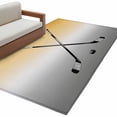 thumbnail image 2 of 3'x5' Area Rugs, Yellow Gray Ombre Indoor Outdoor Area Rug for Living Room Bedroom, Black Hockey Sticks Minimalist Style Washable Bathroom Rugs Kitchen Floor Carpet Mats Home Decor Aesthetic, 2 of 8