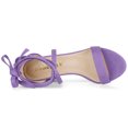 thumbnail image 4 of BLISSFUL STEP Women's Solid Color Strap Block Heel Lace up Sandals, 4 of 6