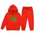 thumbnail image 5 of Xmyrz St Patricks Day Little Girl Holiday Outfits Pants Set Sweatsuits Hooded Classic Heart Long Sleeve Tracksuit Casual Clothes Sets Clothing Suits, 5 of 5