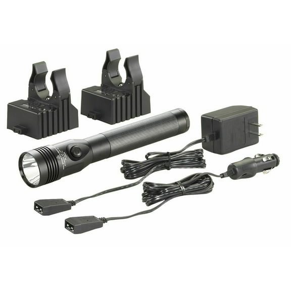 Streamlight Stinger DS LED HL Rechargeable 800 Lumen Flashlight & 120V/100V AC/12V DC Smart Chargers - 75454