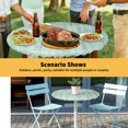 thumbnail image 6 of Elastic Fitted Round Tablecloth, Green Waterproof Stretch Table Cover for 55"-60" Tables, Modern Abstract Art Ombre Striped Washable Outdoor Tablecloths for Patio, Picnic, Camping, 6 of 9