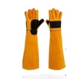thumbnail image 1 of Safety Work Leather Welding Animal Handling Gloves Bite Proof rips Vet Training Scratch, 1 of 7