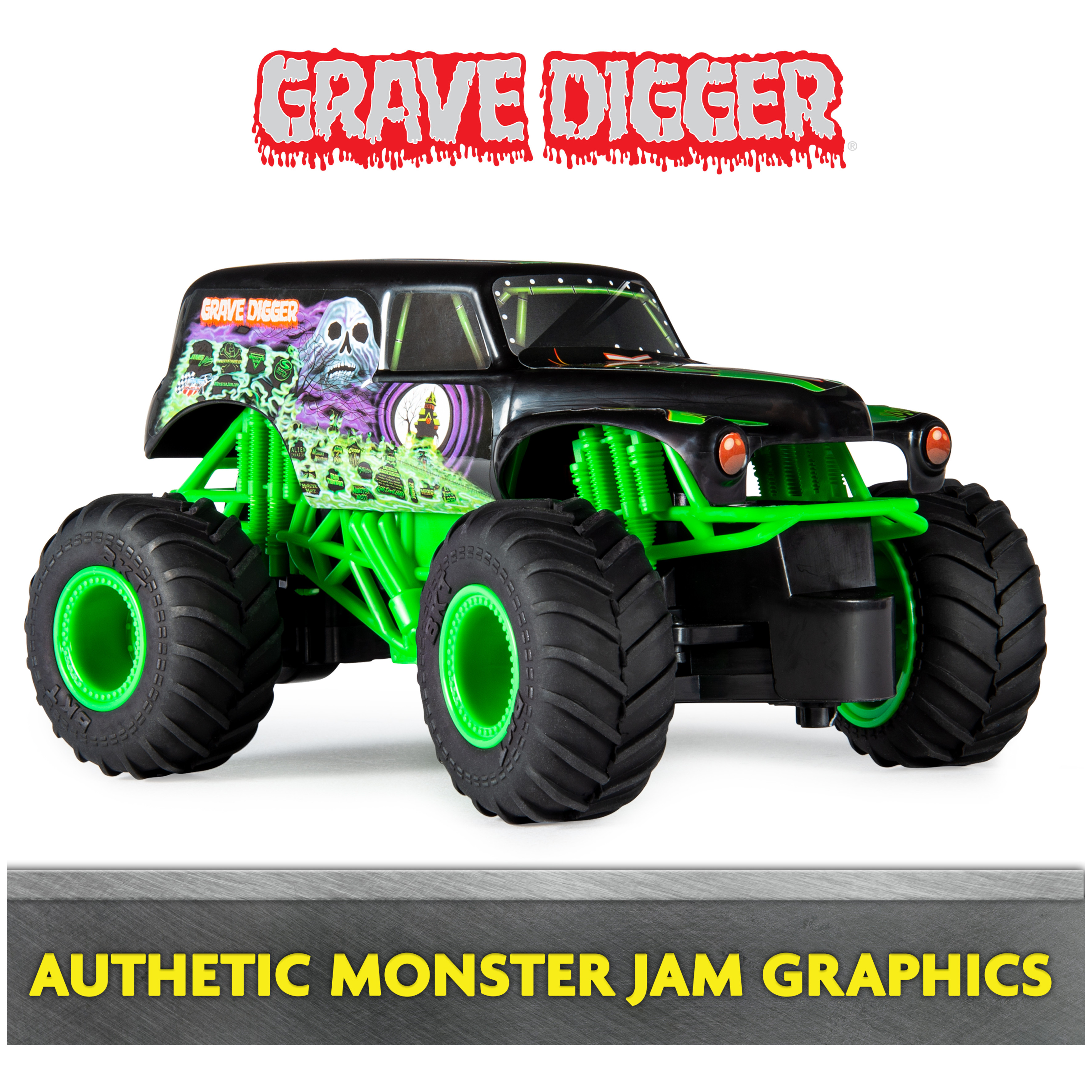 Monster Jam, Official Grave Digger Remote Control Monster Truck, 1:24 Scale, 2.4 GHz, Kids Toys for Boys and Girls Ages 4 and up - image 4 of 7