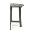 thumbnail image 5 of GDF Studio Pavillion Outdoor Acacia Wood Half Round Folding Bistro Table, Gray, 5 of 8
