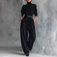 thumbnail image 4 of 2 Pc Shorts Sets Mujeres Outfit Manga Larga Cuello Redondo Superior Y Pantalones Largos, Conjuntos Cortos para las Mujeres Casual Verano Salón Vestir Traje de Deporte, 4 of 5