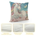 thumbnail image 4 of Unicorn Pillow Covers  Lovely Cartoon Pattern Pink Background Throw Pillowcase for Home Decor, 4 of 5