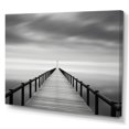 thumbnail image 2 of Designart "Monochrome Pier On The Horizon III" Coastal Pier Canvas Art Print, 2 of 7