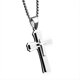 thumbnail image 1 of Men's 3-layer white steel cross pendant necklace, assorted steel color, 1 of 4