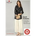 thumbnail image 1 of DWEEP SARA Kurti / Tunique Courte Imprimée à Motifs Ethniques pour Femmes en Mélange de Coton Bleu Marine, P/36, 1 of 9
