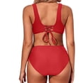 thumbnail image 3 of Sngxgn Women Swimsuit Tummy Control Bathing Suits Modest Full Coverage Swimwear(Red,XL), 3 of 6