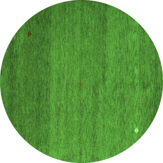 Ahgly Company Indoor Round Abstract Green Contemporary Area Rugs, 5' Round