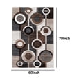 thumbnail image 4 of Machine Woven Fabric Rug with Circular Pattern Medium Brown and Cream - Saltoro Sherpi, 4 of 4