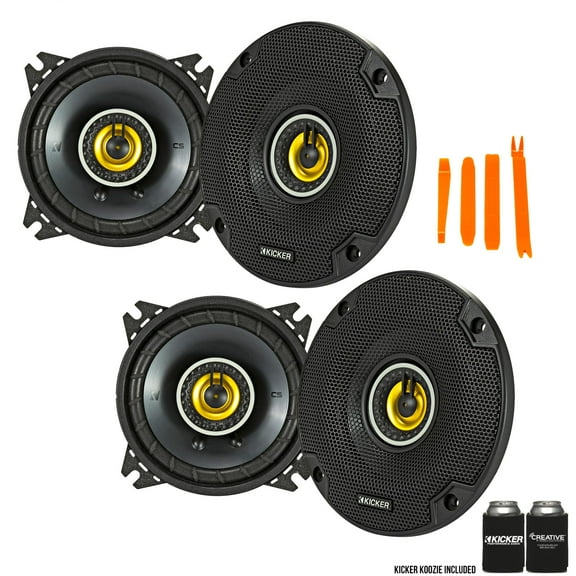 Kicker 46CSC44 - Two Pairs Of CS-Series CSC4 4-Inch (100mm) Coaxial Speakers, 4-Ohm (2 Pairs)