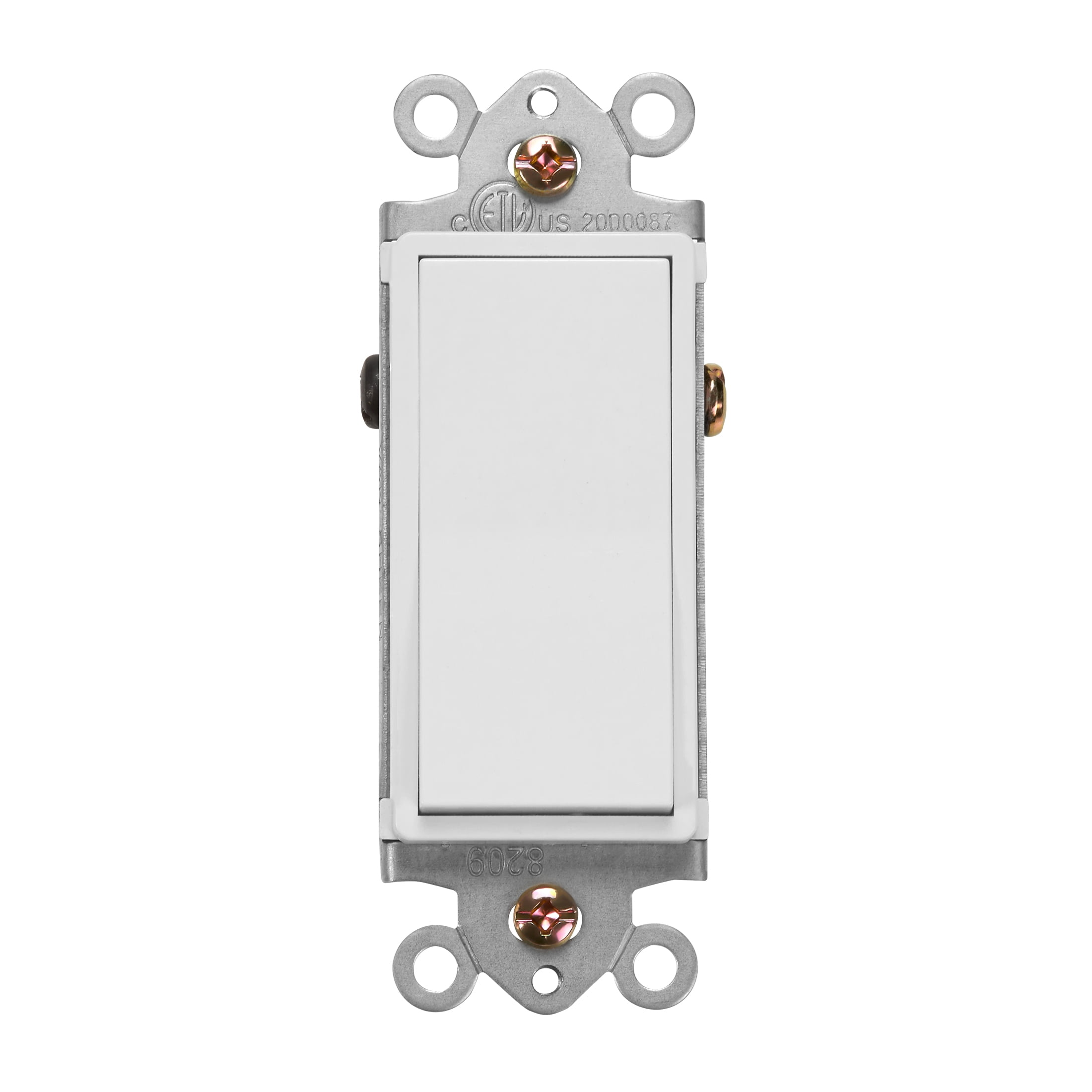 Maxxima 4-Way / Single Pole Decorative Wall Light Switch 15A On/Off Soft Touch Rocker Light, Paddle Wall Switch Replacement, Perfect for Household Lighting, Wall Plates Included - 4 Pack