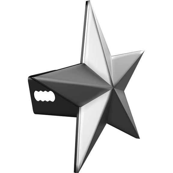 MULL 7" Texas 3D Five Point Star Metal Hitch Cover (Fits 2" Receiver, Chrome)