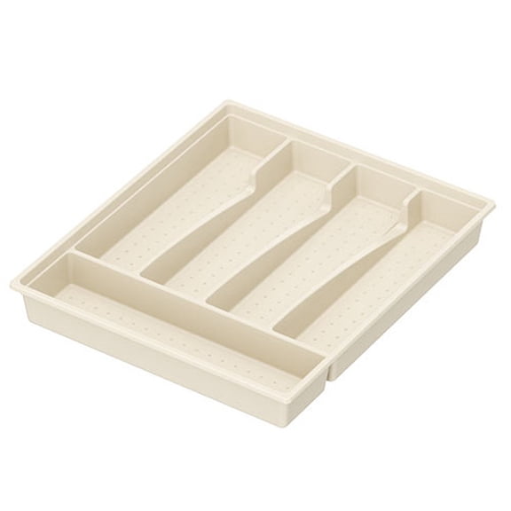 Silverware Drawer Organizer Tray, Plastic Cutlery Storage for Kitchen Drawer, Flatware and Utensil Holder Divider for Spoons Forks Knives Tableware, 5 Compartment-Style 2