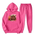 thumbnail image 2 of Sweat Suits for Women's 2 Piece Casual Printed Pocket Sweatshirt Long Sleeved Pants Set, 2 of 3