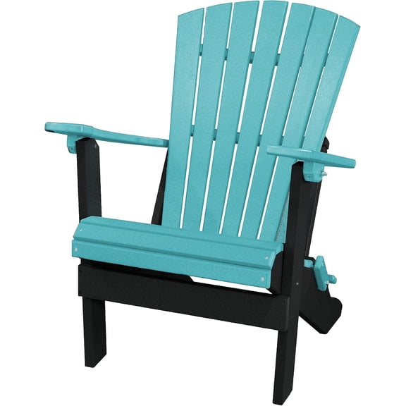 DutchCrafters Plastic Poly Folding Adirondack Outdoor Patio Chair with Slat Fan Back - Amish Made in USA