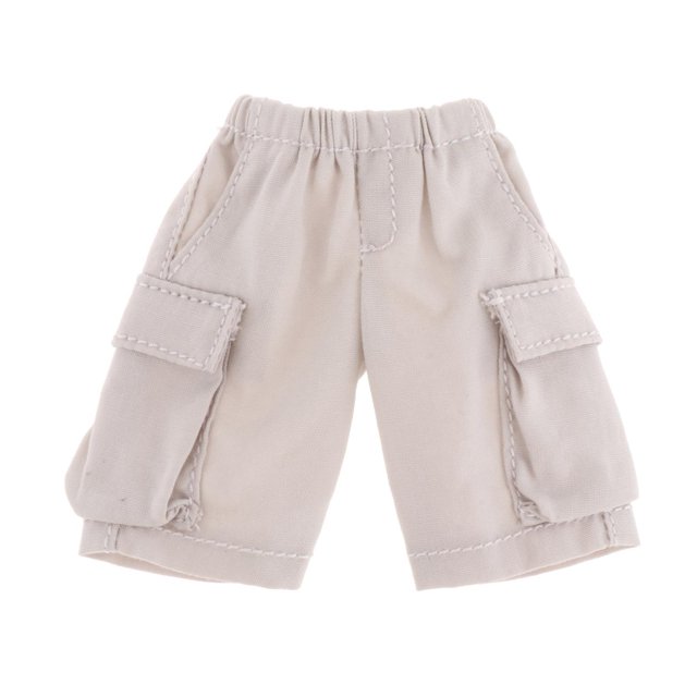Figura de hombre a escala 1/12, pantalones cargo cortos, ropa informal hecha a mano para muñecas de 6 pulgadas gris blanco