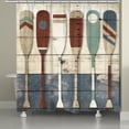 thumbnail image 2 of Laural Home  Coastal Oars Shower Curtain, 2 of 2