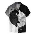 thumbnail image 1 of Camisas De Sport Para Hombre Camisa de manga corta con estampado digital 3d de ocio de tendencia de moda de playa de turismo de vacaciones de verano para hombres (Black, XXL), 1 of 2