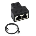 thumbnail image 1 of Adaptador divisor Hugo 2x 6 Ethernet Cable LAN Puerto 1 a 2 negro, 1 of 10