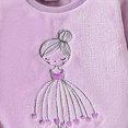 thumbnail image 4 of NOLDARES Toddler Kid Girl 2 Piece Winter Clothes CartoonPrint Long Sleeve Soft Sweatshirt and Pants Outfits Clothing(Light Purple,3-4 Y), 4 of 7