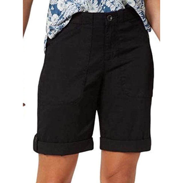 Glookwis Ladies Summer Shorts Solid Color Baggy Bottoms Elastic Waist