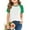 Green, variant on Frwgonr Girls Comfortable T-shirts Casual Raglan Short Sleeve Crewneck Color Block Summer Tees 3-14 Years, Beige