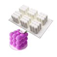 thumbnail image 4 of Molde para velas de burbujas de silicona de 6 cavidades, diseño de cubo 3d, molde antiadherente para hornear, molde para jabón, utensilios para hornear, bandeja para muffins, herra, 4 of 5