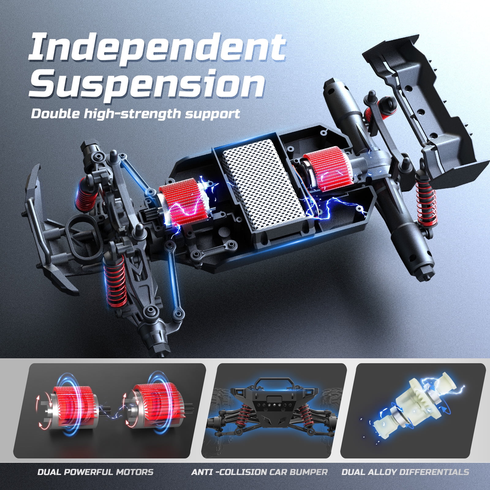 Mydova RC Cars for Adults Fast 40+KM 1:16 Waterproof Off-Road RC Truck 4WD All Terrain High-Speed Remote Control Car Toy Gifts for Kids Boys,With 2 Batteries
