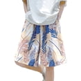 thumbnail image 2 of Beach Shorts for Men 2026 Summer Casual Floral Printed Lightweight Loose Fit Elastic Waist Wide Leg Shorts with Pockets, 2 of 4