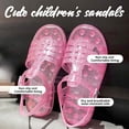thumbnail image 4 of Girls Jelly Sandals Summer Princess Dress Flats Breathable Gladiator Shoes For Girl (Light Pink 8.5-9 Years), 4 of 8