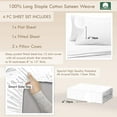 thumbnail image 4 of Pizuna 400 Thread Count Queen Cotton Sheets Set White, 100% Long Staple Cotton Sheet Set, Soft Cotton Bed Sheets Deep Pocket Fit Upto 15” (White Queen 100% Cotton Sheets), 4 of 4