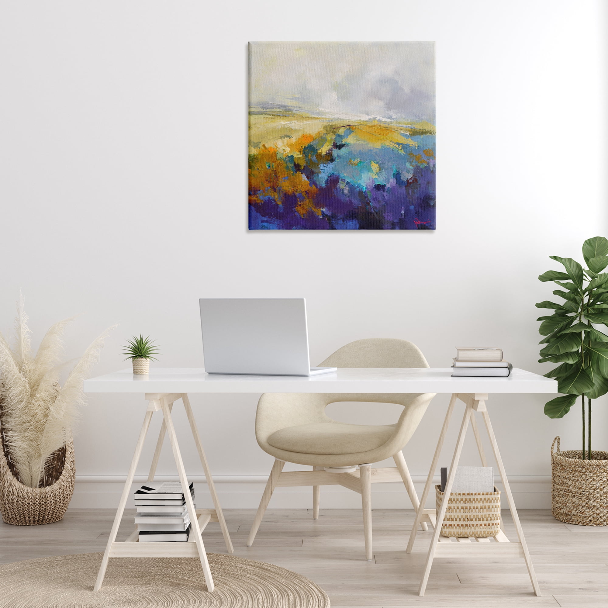 Stupell Industries Expressive Country Field Landscape Painting Gallery Wrapped Canvas Art Print Wall Art, 30 x 30
