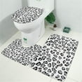 thumbnail image 2 of White and Gray Of Leopard Print Bathroom Rugs Sets 3 Piece,Toilet Cover Set,Absorbent Non Slip Bathroom Mats Sets with U-Shaped Contour Rug Toilet Rug Set, 2 of 5
