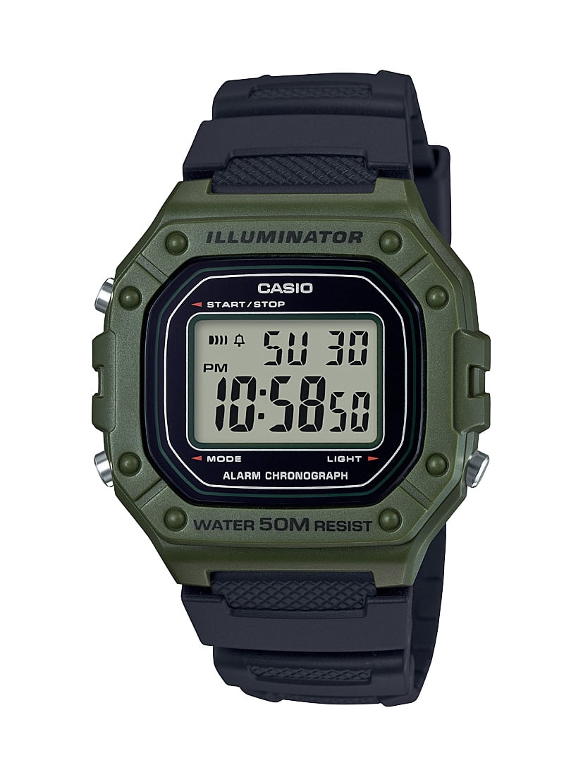 casio digital watch green