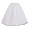 thumbnail image 4 of Ygbgbb Women’s Fluffy Tulle Skirts Flowy High Waist A-Line Skirt Pleated Mesh Skirts Lightweight Summer Casual Skirt for Party & Daily Wear White Free Size, 4 of 7