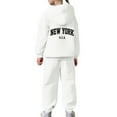 thumbnail image 4 of Hessimy Toddler Boys Girls Spring Summer Cartoon Print 2Pcs Long Sleeve Sweatshirt Tops Pants Cute Sweatsuit, Cute Sweat Style(White,6-7 Years), 4 of 6
