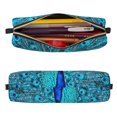 thumbnail image 2 of Disketp Beautiful Blue Peacock Estuche de Lápices de Cuero con Cierre, Estuche Compacto para Papelería, Bolígrafos y Accesorios Pequeños, 2 of 7