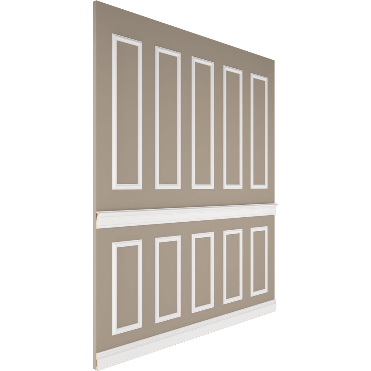 Ekena millwork 94 1/2"L (Adjustable 108"H to 132"H) Ashford Square Panel Stacked Wall Wainscot Paneling Kit