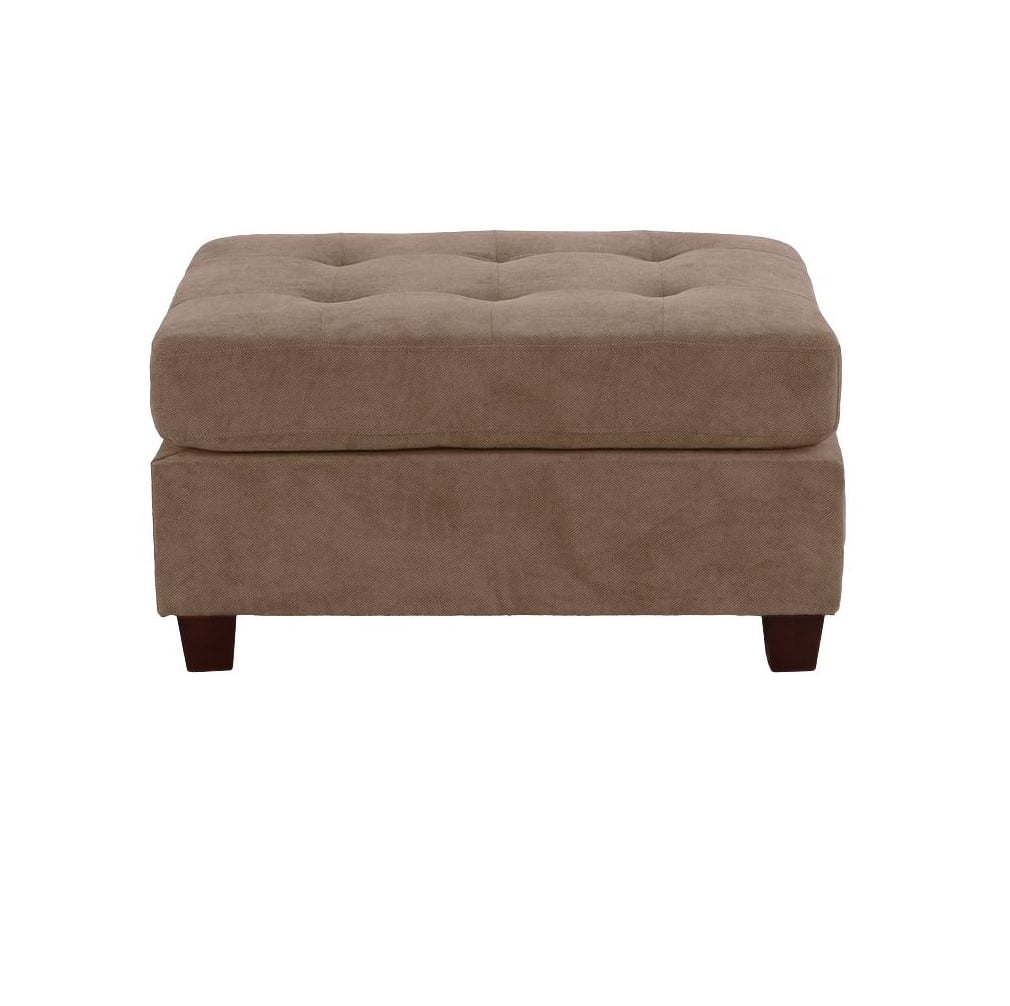 Bob Kona Waffle Suede Ottoman, truffle