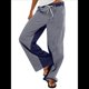 thumbnail image 3 of Pantalones de Rayas de Tiro Bajo para Mujer, Estilo Bohemio, con Cordón Ajustable y Pernera . Azul Marino L, 3 of 10