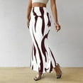 thumbnail image 3 of Women's Zebra Striped Print Skirts High-Waisted Pleated Fishtail Pencil Skirt Simple Fashion Half-body Skirt, 3 of 7