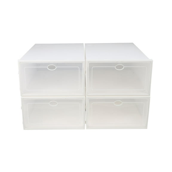 TOYMYTOY 4Pcs Thickened Plastic Shoes Storage Holders Transparent Stackable Home Storage