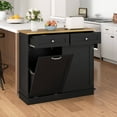 thumbnail image 4 of Costway 15.5 Gallon Kitchen Tilt Out Trash Cabinet Rubber Wood Tabletop 2 Drawers Shelf Black, 4 of 11