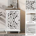 thumbnail image 6 of JOINICE Small Accent Storage Cabinet with Single Door,Decorative End Side Table Cabinet with Solid Wood Legs and Adjustable Shelf,for Living Room Bedroom,White, 6 of 8